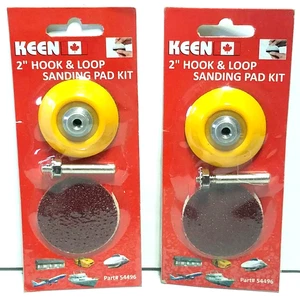 Lot of 2 Keen 2" Hook & Loop Sanding Pad Kit 40, 80, 120 Grit 1/4" Shank 54496 - Picture 1 of 6