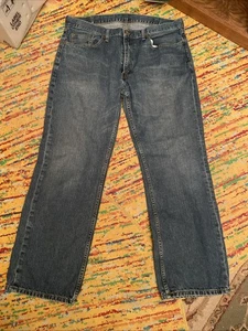 Levis 559 Jeans Mens 38x32 Blue Medium Wash Relaxed Straight Fit Denim Red Tab - Picture 1 of 4