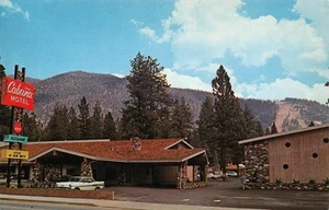 CABAÑA MOTEL South Shore LAKE TAHOE Roadside Hwy 50 1960s Vintage Postcard - Picture 1 of 2