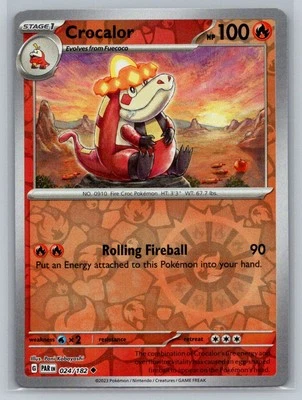 Crocalor #024/182 SV04: Paradox Rift Reverse Holo Uncommon - Pokemon Cards E43 - Image 1 of 2