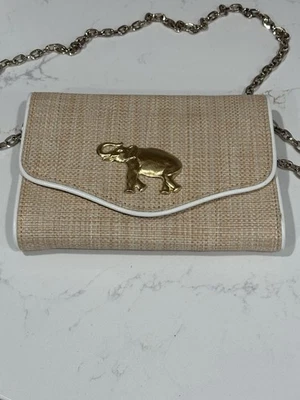 NUEVO CON ETIQUETAS Lisa Lerch Bandolera Paja Bolso sin asas Cartera Elefante Foto 1 de 4
