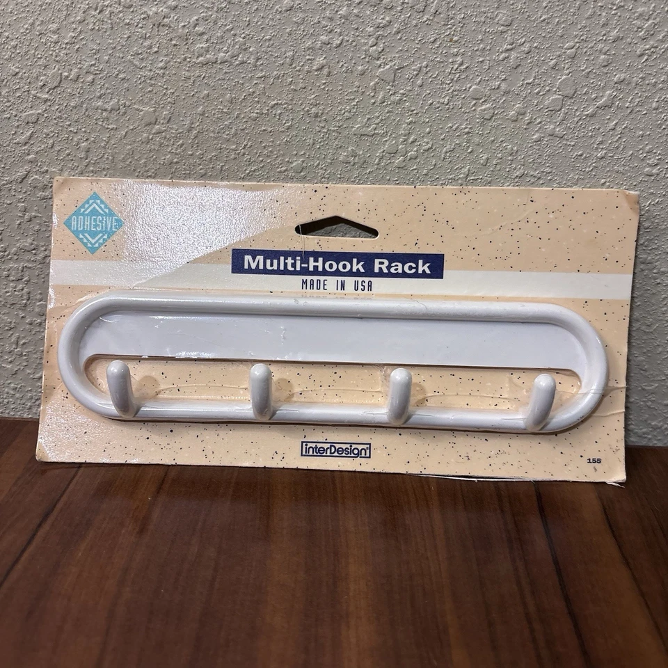 InterDesign 8 pulgadas de plástico blanco mediano multiusos 4 ganchos rack de colección 1994 Foto 1 de 4
