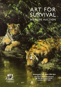 RARE CHRISTIE’S Wildlife in Art Elephant Tiger Rhino 99 - Bild 1 von 1