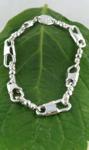 ACTS Bracelet Sterling Silver Fishers Of Men Emmaus Bracelet HEAVY LINK ! - Picture 1 of 9