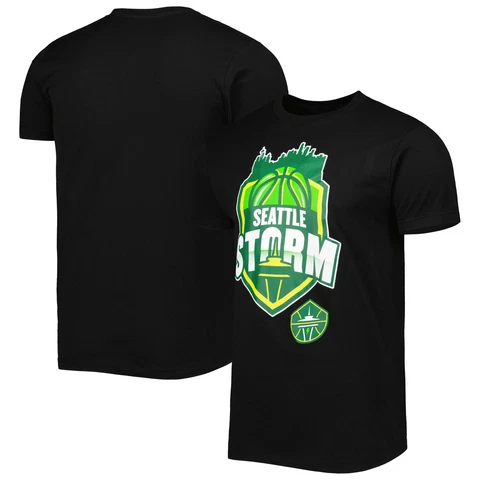 Unisex Stadium Essentials Black Seattle Storm Crest T-Shirt Cover