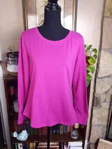 Calvin Klein Sleepwear Women's Large Crewneck Pink Long Sleeve T Shirt - Picture 1 of 7