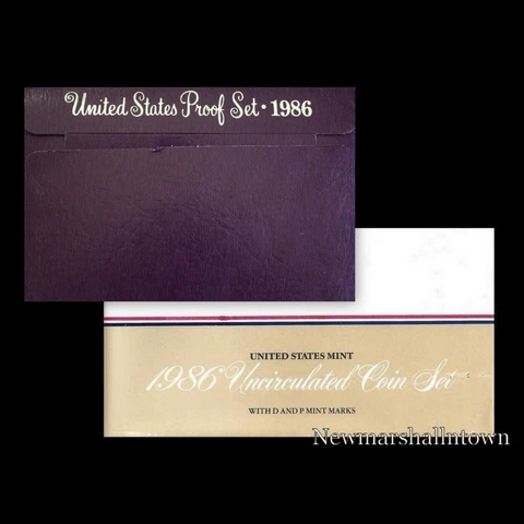 1986 P+D+S Mint Proof Set ~ Kennedy Washington Roosevelt Jefferson Lincoln Cover