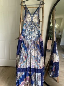 Hale Bob Sumer Maxi Dress Paisley New With Tags Size Small Blue Boho - Picture 1 of 6