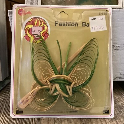 Fashion Barrette 1970 New In Pkg Butterfly Solo Fashion Co Brady Retro Groovy - Image 1 of 4