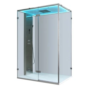 Dampfdusche 150x90 cm in weiß-silber links Dusche Duschkabine  - Bild 1 von 8