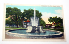 Fountain in City Park Sequin Texas Posted 1944 WWII Used Postcard CA2
