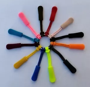 10 Zip Pull Tags - Cord Pulls - Zipper Extension - 15 colours - £2.59 for 10 - Picture 1 of 18