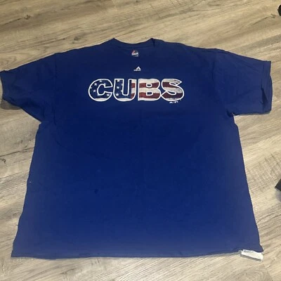 Men’s 2xl Majestic Chicago Cubs American Flag Logo T-Shirt Kris Bryant 17 - Image 1 of 2