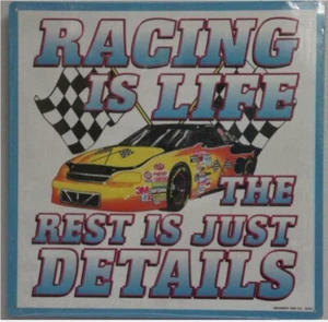 Racing Is Life Metal Enamel Sign 14x14 - Picture 1 of 1