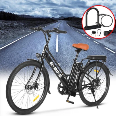 500W 26'' Electric Bicycle 7 Speed Fat Tire Snow Beach City E-bike 36V US - Image 1 of 4
