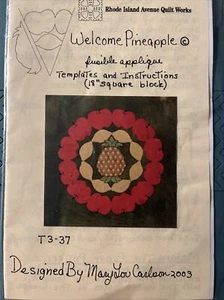 Rhode Island Avenue Quilt Works Welcome Pineapple Fusible Applique Template 18” - Picture 1 of 1