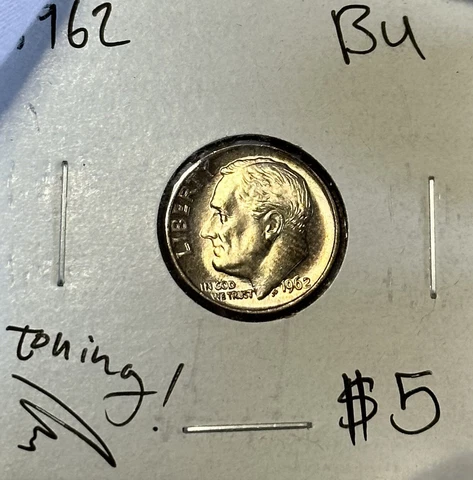 1962-P Roosevelt Dime BU ~Light Toning~ Cover