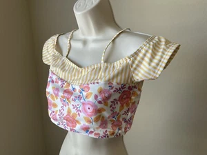 Heart & Harmony Girls White Floral Print Swimwear Top s 16 - Picture 1 of 9