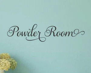 POWDER ROOM Bathroom Words Lettering Vinyl Wall Decal Quote Sticker Home Decor - Picture 1 of 1