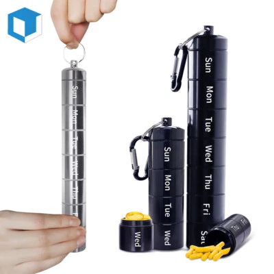 Weekly Pill Organizer 7 Day Medicine Large Compartment Container Aluminum Alloy - Image 1 of 4