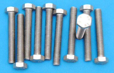 Lot de 10 x vis boulon inox A2 M12 x 80 mm tête hexagonale de 19 ( ZE174 ) - Photo 1/2