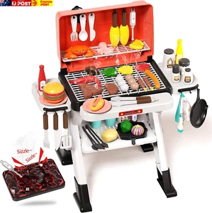Kids Play Kitchen Toys, Outdoor BBQ Grill Playset with Smoke Sound & Light, Pret - Picture 1 of 7