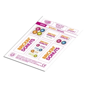 Brickin' Donuts Shop ❤️ STICKER fit for building blocks tiles /5333 - Picture 1 of 1