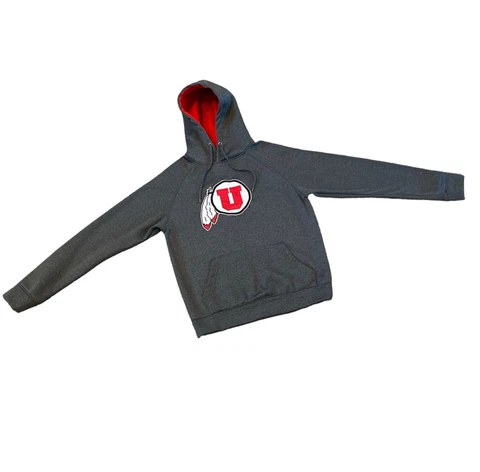 Utah Utes Hoodie Sweatshirt NCAA College Unisex Men’s Women’s Gray & Red Size Sm Cover