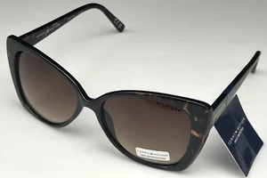 Tommy Hilfiger Women's 56mm Tortoise Frame Brown Lens Cat-Eye Sunglasses NEW - Picture 1 of 3