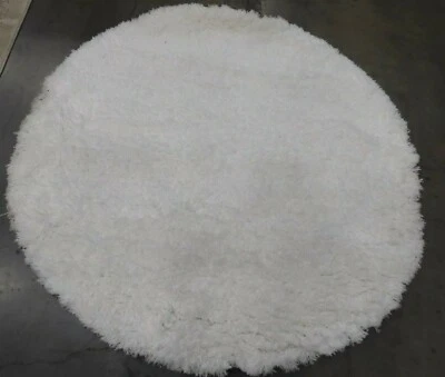 WHITE 5'-1" X 5'-1" Round Binding Stain Rug, Reduced Price 1172617669 PSG800B-5R - Image 1 of 4
