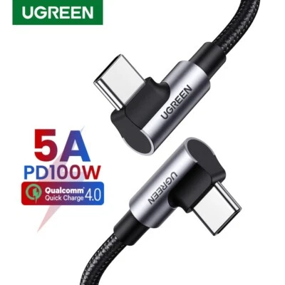 UGREEN 100W USB C To Type C Cable 90 Degree PD Fast Charging Gaming QC Data Cord - Image 1 of 4