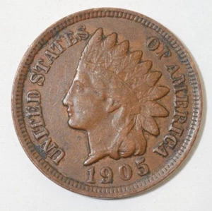 1905 Indian Head Penny, coin is a Very Fine small cent (8+ items ship for free) - Picture 1 of 2