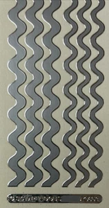 SILVER METALLIC WAVE BORDER Foil Stickers(6pc)2”x9 •Stampendous•2 Sizes•Wiggles• - Picture 1 of 6