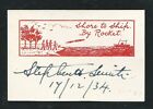 1934 INDIA rocket mail stamp SAUGOR ISLAND Shore to Ship - signed Smith - EZ 7A1