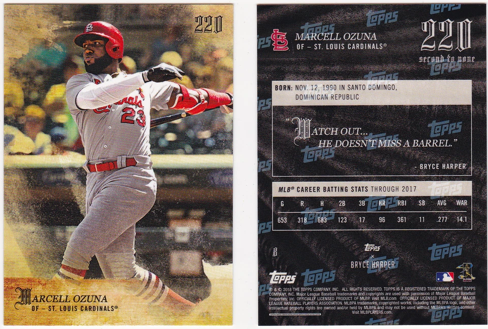 Marcell Ozuan St. Louis Cardinals 2018 Topps 220 Harper second to none 8 SP 5196 - Image 1 of 1
