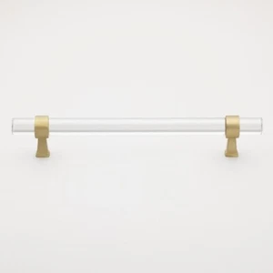 GlideRite 6-1/4" Clear Acrylic Cabinet Pull Satin Gold 4718-160-SG-1 Qty 10 - Picture 1 of 10