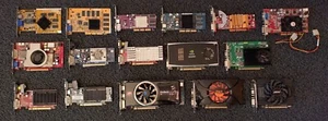 Grafikkarten Paket - 16 Stück Konvolut - ATI, NVIDIA, AGP, PCI-E - alle i.O. ! - Bild 1 von 4