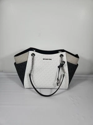 Michael Kors MK Jet Set Shoulder Tote Bag Handbag Purse Optic White MSRP $558. - Image 1 of 4