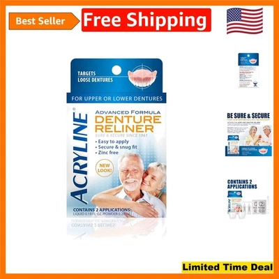 Revestimiento de prótesis Advanced Formula - Ajuste seguro y cómodo para dentaduras superiores e inferiores Foto 1 de 4