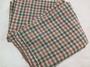 Green Rusty Orange & Cream Classic Plaid Check Wool Fabric 60" x 3.1 Yds Autumn - Picture 1 of 9
