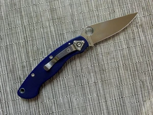 Spyderco Military 1 Liner Lock CPM-S110V Satin Plain Blade Blurple G10 C36GPDBL - Picture 1 of 4