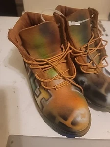 Custom Art Graffiti Timberland OOAK Premium 6" Waterproof Wheat Boots - Picture 1 of 12