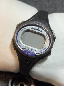TIMEX Ironman WR100M 30 Lap Indiglo Women’s Watch Black/Silver Tone UNTESTED - Picture 1 of 16