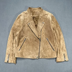 BLANKNYC Chaqueta Mujer XLarge Beige Gamuza Cuero Motociclista Motocicleta Cremallera - Imagen 1 de 8