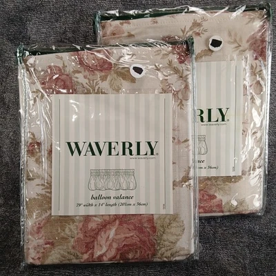 2 Cenefas Globo Floral Waverly Norfolk Rosa Morera 79x14" Hechas en EE. UU. Foto 1 de 4
