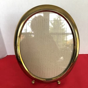 Large Oval Gold Tone Photo Picture Frame  8" x 10" Footed - Picture 1 of 10
