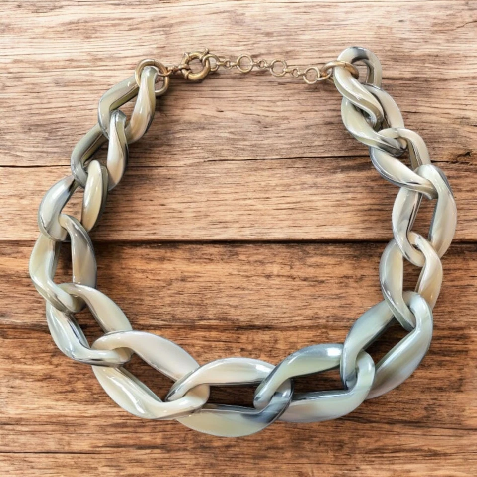 Banana Republic Chunky Grey Resin Necklace - Image 1 of 4