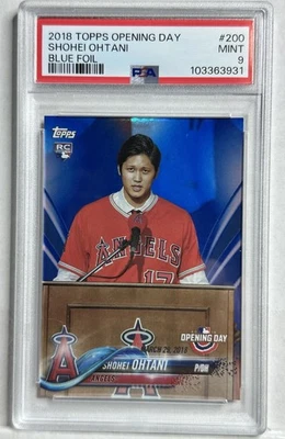 2018 Topps Opening Day - Shohei Ohtani #200 Rainbow Blue Foil (RC) PSA 9 - Image 1 of 2