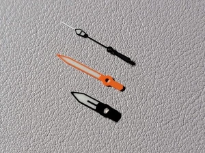 HANDS SET SPB125 STYLE BLACK & ORANGE C3 / SEIKO MOD SKX SKX007 NH35 NH36 NH34 - Picture 1 of 1