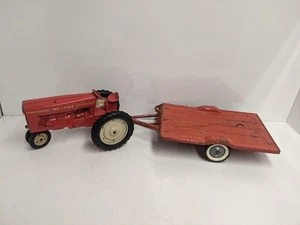 VTG Tru-Scale Harvest Farm Tractor, Trailer and Spreader Toys Red Pressed Metal! - Picture 1 of 15